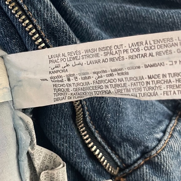 Zara Woman’s Paper Bag Denim Jeans Blue Wash Size:2 Preloved - Picture 10 of 12